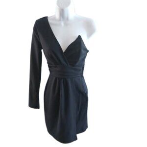 Black Asymmetrical Party Dress Fits XS